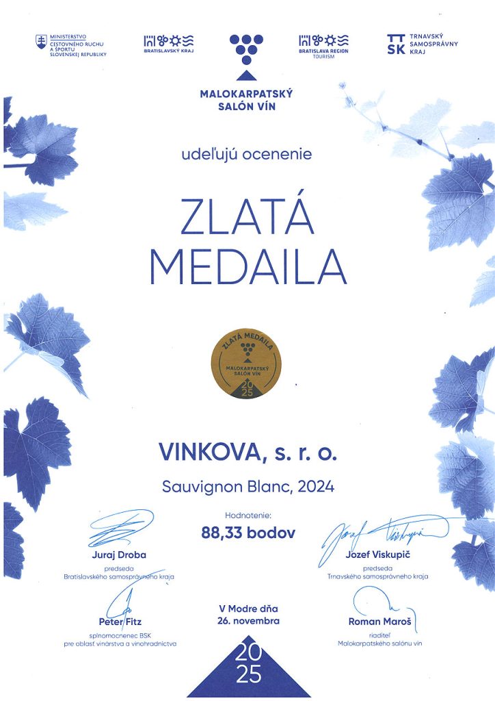 Zlatá medaila VINKOVA 2025